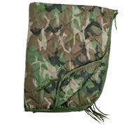 Army Poncho US GI Liner Quilted Travel Blanket Sleeping Bag Mat Woodland Camo