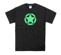 Army Star Inspired Glow in The Dark Military Mens T-Shirt Black