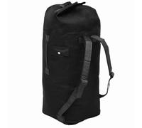 Army Style 85L Black Coated Oxford Fabric Duffel Bag with Adjustable Straps and Carabiner Hook Ideal for Travel, Outdoor, Camping and Sports