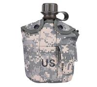 Army Style Water Bottle Canteen, Camouflage Army Combat Military Canteen Water Bottle Military Style Canteen Outdoor Camouflage Army Green Kettle Water Bottle Bag Replacement for Cam Hiking Travel