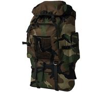 Army Style XXL 100L Camouflage Backpack Water Resistant with Ergonomic Shoulder Straps Expandable Ideal for Hiking, Outdoor, Travel, Leisure, Sports, School, College