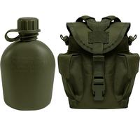 Army Universe Olive Drab Genuine GI 1 Quart Plastic Canteen & Olive Drab MOLLE II Canteen Cover & Utility Pouch