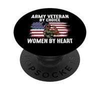 Army Veteran By Choice Women By Heart US Flag Military PopSockets Adhesive PopGrip