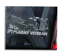Army Veteran Car Sticker - British Military Armed Forces Regiment Window Decal Gift -V03WB (Internal - White Reverse Print)