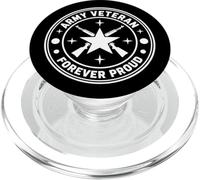 Army Veteran Forever Proud Circular Star Graphic Design PopSockets PopGrip for MagSafe