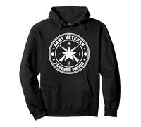 Army Veteran Forever Proud Circular Star Graphic Design Pullover Hoodie