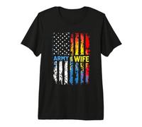Army Wife Distressed American Flag Premium T-Shirt