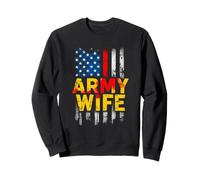 ARMY WIFE Distressed American Flag Sweatshirt