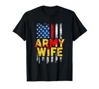Army Wife Distressed American Flag T-Shirt
