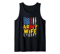 Army Wife Distressed American Flag Tank Top