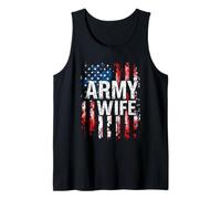 Army Wife Distressed American Flag Tank Top