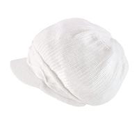 Armycrew 100% Cotton Rasta Slouchy Dreadlock Jamaica Long Knit Beanie Visor, White, One size