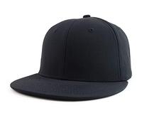 Armycrew Cotton Ripstop Flatbill High Profile Snapback Baseball Cap - Black - One Size