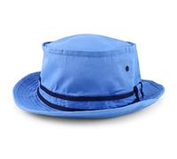 Armycrew Cotton Twill Fisherman Roll Up Bucket Hat with Stripe Band, Columbia Blue, XXL