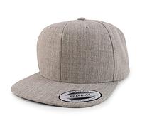 Armycrew Oversize XXL Structured Blank Flatbill Snapback Cap, Heather Grey, 8