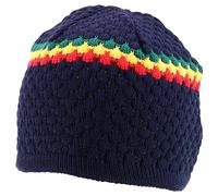 Armycrew Rasta 100% Cotton Knit Skull Kufi Beanie Hat, Navy Rgy, One size