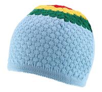 Armycrew Rasta 100% Cotton Knit Skull Kufi Beanie Hat, Sky Rgy, One size