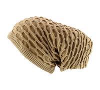 Armycrew Rasta Dreadlock Reggae 100% Cotton Deep Crown Long Beanie Hat, Khaki, L