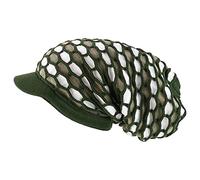 Armycrew Rasta RGY Dreadlock Reggae Cotton Oversize Long Beanie Visor Cap, Olive White, One size