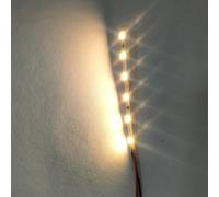 ARMYJY 10 Pack Pre-Wired White LED Strip with 6 for smd LEDs for Model Railroad, Dollhouse & Building Layouts, 12V-18V AC/DC, 20cm Cable