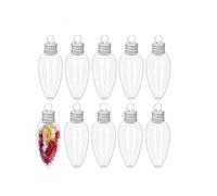 ARMYJY 10 pcs Christmas Clear Ball Plastic Baubles Clear Fillable Light Bulb Xmas Tree Shape Pendant Ornaments for DIY Home Holiday Party Decoration