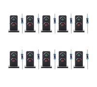 ARMYJY 10 Pieces Model Railway 2 Aspects Block Signal Green/Red HO OO Scale LED Traffic Lights for Train Layout