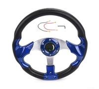 ARMYJY 13 Inch Racing Wheel 320mm Deep Dish Steering Wheel PU Leather Cover for Drift Track Use(Blue)