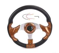ARMYJY 13 Inch Racing Wheel 320mm Deep Dish Steering Wheel PU Leather Cover for Drift Track Use(Peach Wood)
