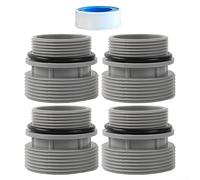 ARMYJY 4 Pack 40mm to 1 1/2” Filter Hose Conversion Kit, Above Ground Pool Adapter Connects 40mm Hoses to 1 1/4” or 1 1/2” Filter Ports