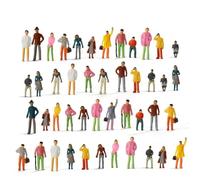 ARMYJY 50 Pcs 1:75 Scale Painted Railway Train Figures Model People Multicolor ABS Passenger for Model Train Scenes Layouts and Dioramas