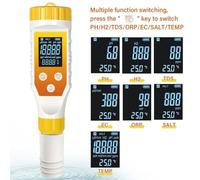 ARMYJY 7-in-1 Hydrogen Water Tester with Backlight - Measures for h2 (0-2400 ppb, ±1 ppb), ORP (±999 mV, ±1 mV), Salinity & Temperature for Filtered Water, Juices, Beverages