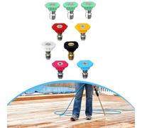ARMYJY 9-Pack Pressure Washer Nozzles with 1/4 Inch Quick Connect, 0-40 Degree Tips for 4000 PSI Electric Gas Cleaners, Metal Spray Jet Set