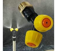 ARMYJY Adjustable 4-Point Plastic Agricultural Sprayer Nozzle with Dual Outlet, Cyclone-Type Atomization, Stainless Steel Fittings, 5.5 x 4.6 cm, 4-Inch Thread, Pc