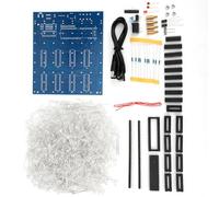 ARMYJY Blue LED Light DIY Kit 8x8x8 Cube for Dynamic 3D Effects, FR-4 PCB with Pre-Printed Parameters, Easy Soldering Electronics Project for Hobbyists