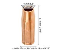 ARMYJY Conical Gas Nozzle for MIG Welding - Copper Shielding Nozzle Compatible with for lincoln for magnum 100L & Mini/#1, 21-50 Model, 1/2-Inch Diameter, 3-Pack