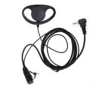 ARMYJY D-Type 2.5mm Jack Headphone for Two Way Radio HYT TC Series Coiled Earpiece with Inline PTT Switch Bodyguard Gear