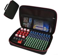 ARMYJY EVA for Battery Storage Case for 200+ Cells AA AAA 9V with Tester - Organizer Box for Home Office Travel - Black 35x25x7cm