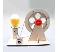 ARMYJY Hand Cranked Generator Kit for STEM Education, Wooden DIY Science Experiment Set to Learn Electricity Principles, Creative Physics Project for Elementary School Students