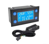 ARMYJY Humidistat with Sensor Probe 100cm for cable for Greenhouse Use | Wide for temp range -40C to 120C, high accuracy sensor, LCD screen, easy button setup, black ABS body