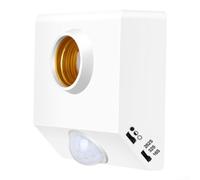 ARMYJY Infrared Motion Detector E27 Socket 85-265V PIR Lamp Base for Automatic Lighting - Human Body Sensor for Entryway Basement Stairs 100W