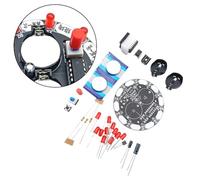 ARMYJY Lucky Turntable Electronic DIY Kit NE555 Pulse Generator 10 LED Circle Soldering Practice Board for Beginners Students Red Black