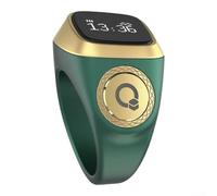ARMYJY Muslim Tasbih Ring with 5 Daily Prayer Alerts(18mm green) | for oled screen shows counts clearly, vibration at 33/66/99, silent counting mode, fits finger snugly