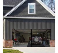 ARMYJY Retractable Garage Screen Door 2x4M Heavy Duty Fiberglass Mesh for Patio Workshop Sunroom Black Hands Entry Easy Install No Drill