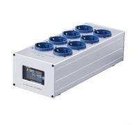 ARMYJY TP80 European Power Strip 6 Way Socket with Advanced Noise Filtering for Audio Video Systems Ground Loop Isolation 3000W Load(White)