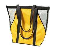 ARMYJY Transparent Beach Tote Bag Large Waterproof Oxford Shopping Bag with PVC Window for Women Summer Holiday Travel 40x30cm(Yellow)