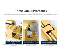 ARMYJY Zinc Alloy Cabinet Door Bump Stop Hinge, 4-Pack with 16 Screws, Gold Finish, Snap-On Design for Noise Reduction & for slam Protection