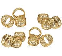 ARN CRAFTS Golden Round Mesh Napkin Rings, Set of 12 for Weddings Dinner Parties or Every Day Use, CW-6-12
