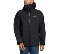 Berghaus Men's Arnaby Lightweight Stretch Waterproof Hooded Jacket | Breathable | Lightweight Rain Coat, Black/Black, L