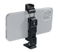 ARNARKOK Metal Phone Tripod Mount w 2 Cold Shoes, Vertical, Horizontal & 45 Tilt Angles Tripod Phone Holder Smartphone Holders Video Live Vlogging Streaming Rig