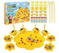 Arnbz 4 PCS Magnetic Bee Headband Game, Busy Buzy Bee Catcher Game, Colorful Multifunctional Magnetic Bees Toy String Games, Outdoor Backyard Fun for Kids